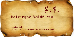 Holzinger Valéria névjegykártya